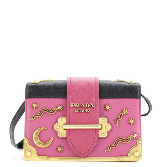 Prada | Bags | Prada Small Cahier Crossbody Bag Embellished Leather ...
